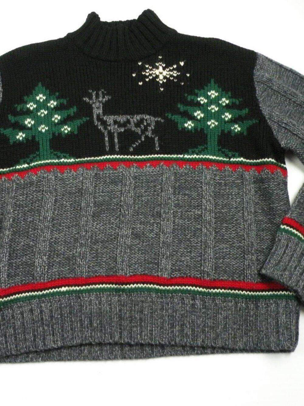 Vintage Liz Claiborne Lizsport Wool Christmas Holiday Pullover Sweater M